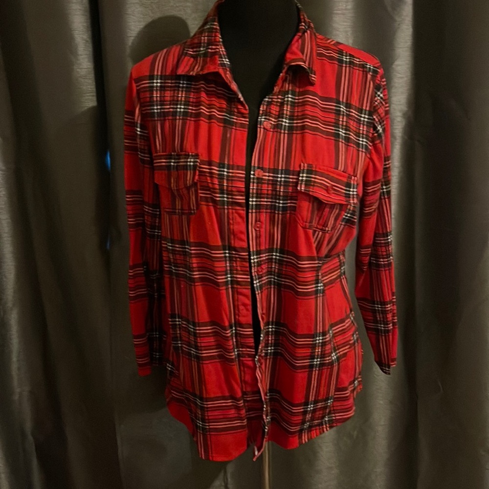 Red plaid dress shirt